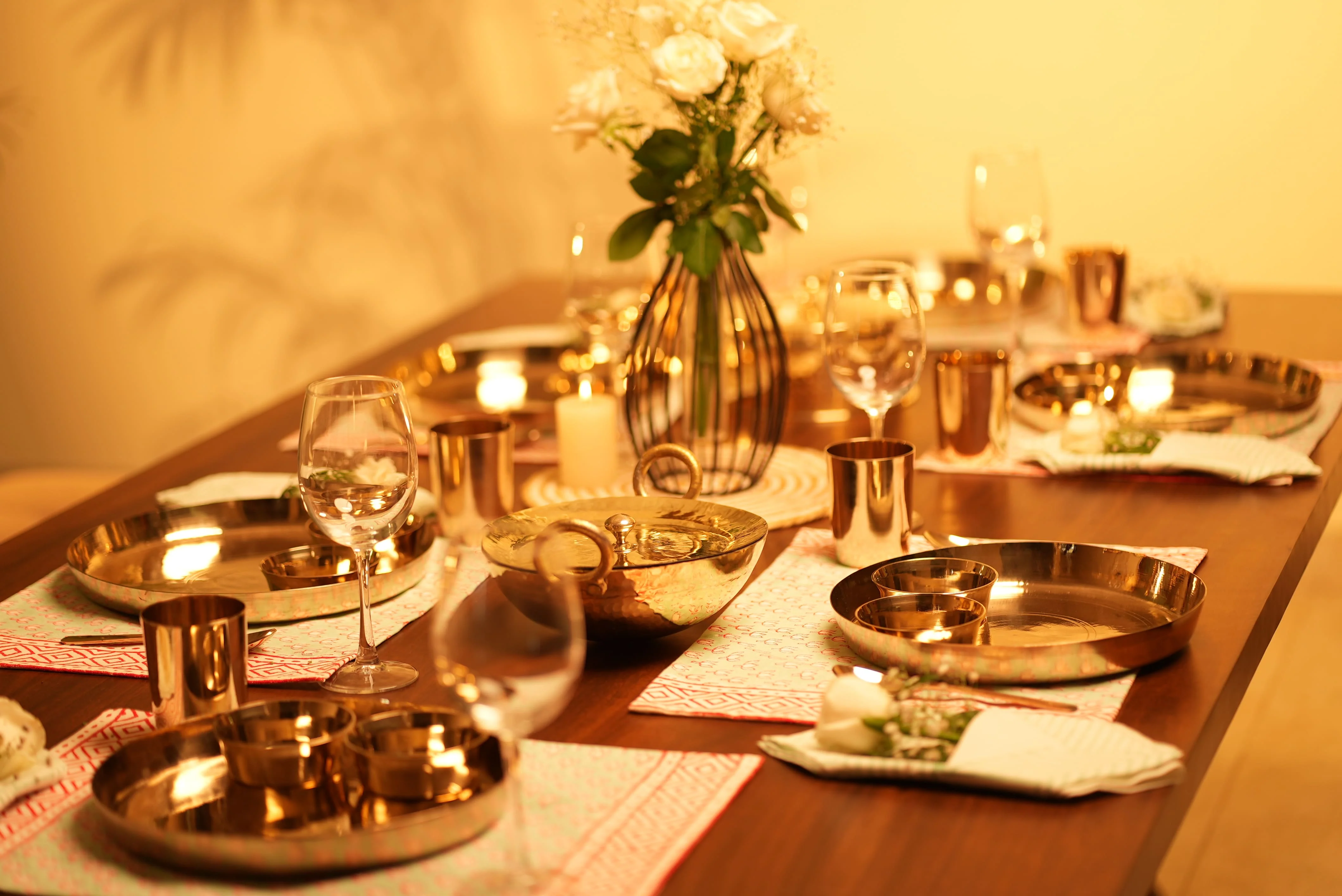 Bronze (Kansa) high hipped plate (Thaali) Set 10.5" - 5 pieces (1 Thaali, 2 bowls, 1 glass, 1 spoon) - Image 11