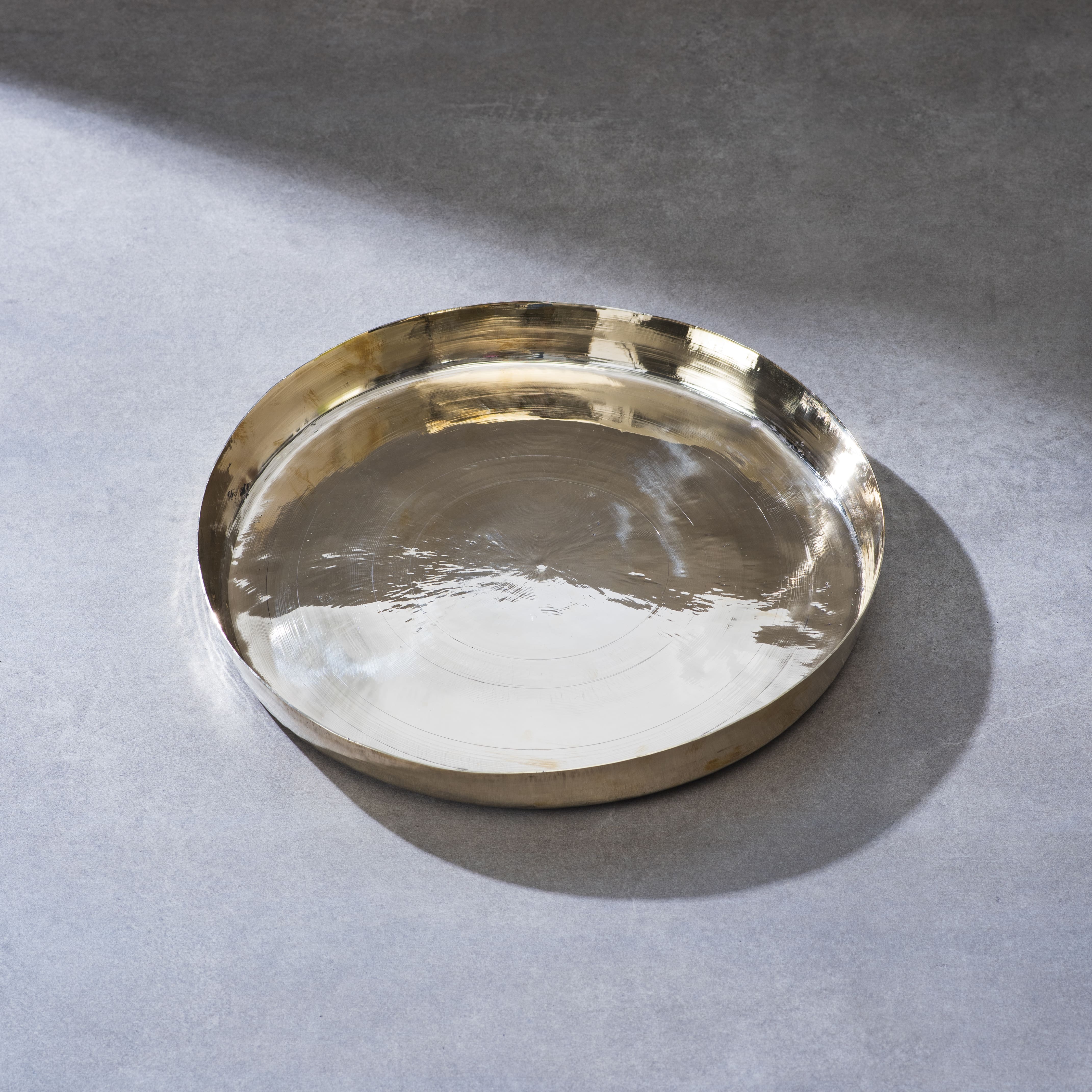 Bronze (Kansa) high hipped plate (Thaali) Set 10.5" - 5 pieces (1 Thaali, 2 bowls, 1 glass, 1 spoon) - Image 7