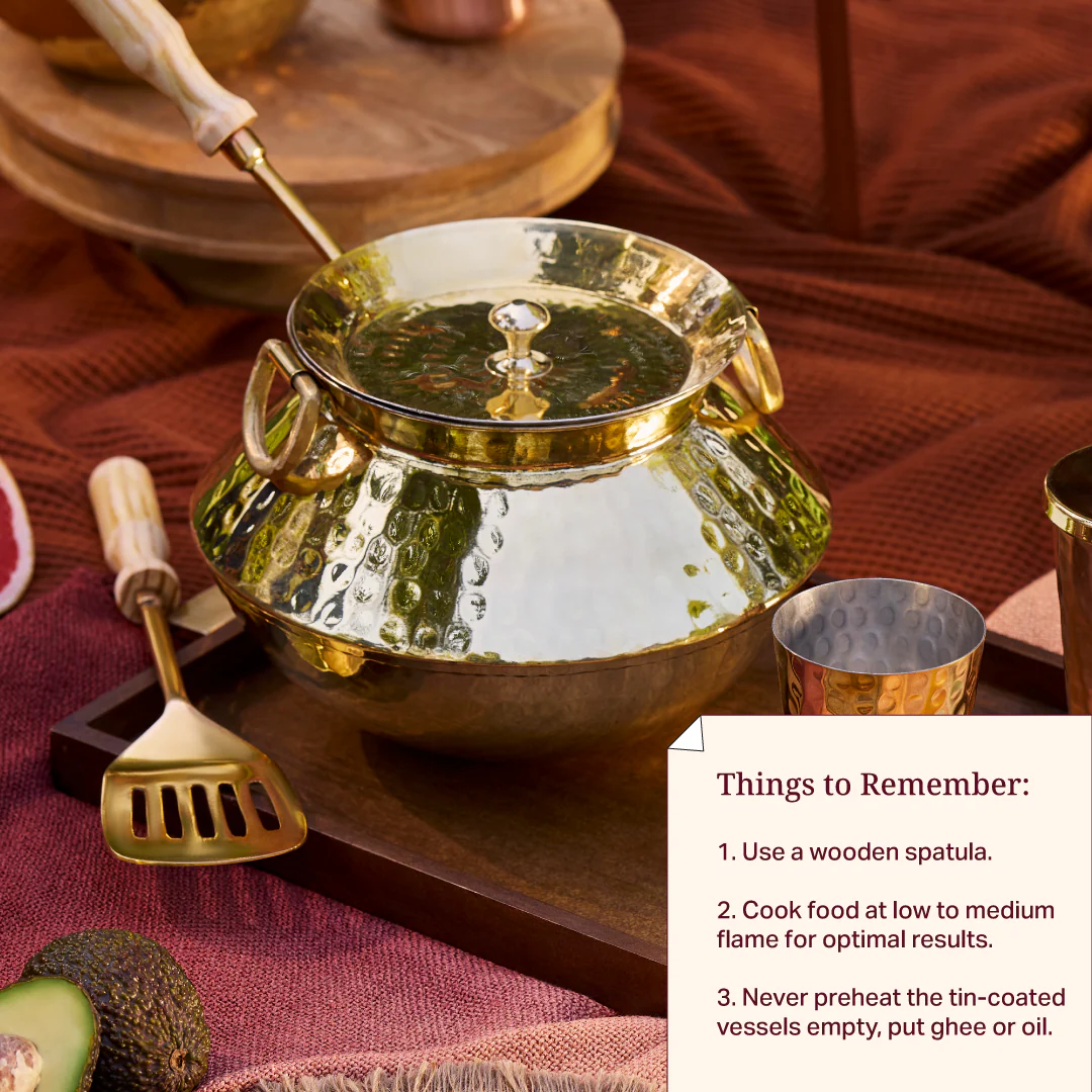 Brass Indian Style Wok/ Brass Soup Pot - Image 3