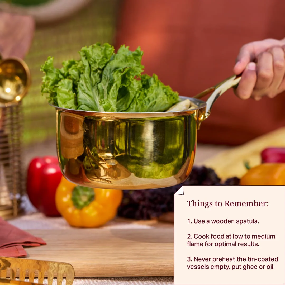 Brass Saucepan with insulated handle - Image 4