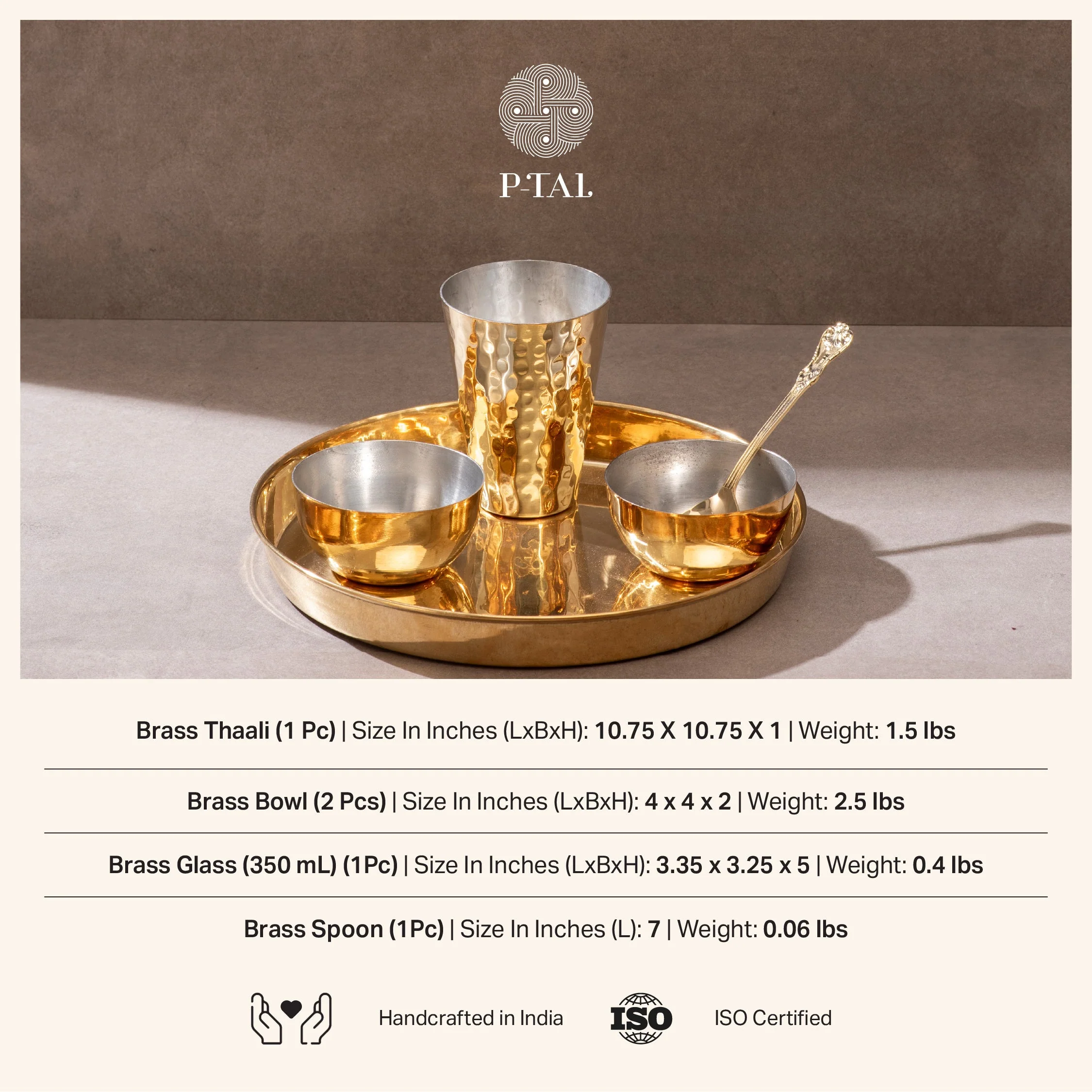 Brass Dinner set (High hipped plate) - Image 3