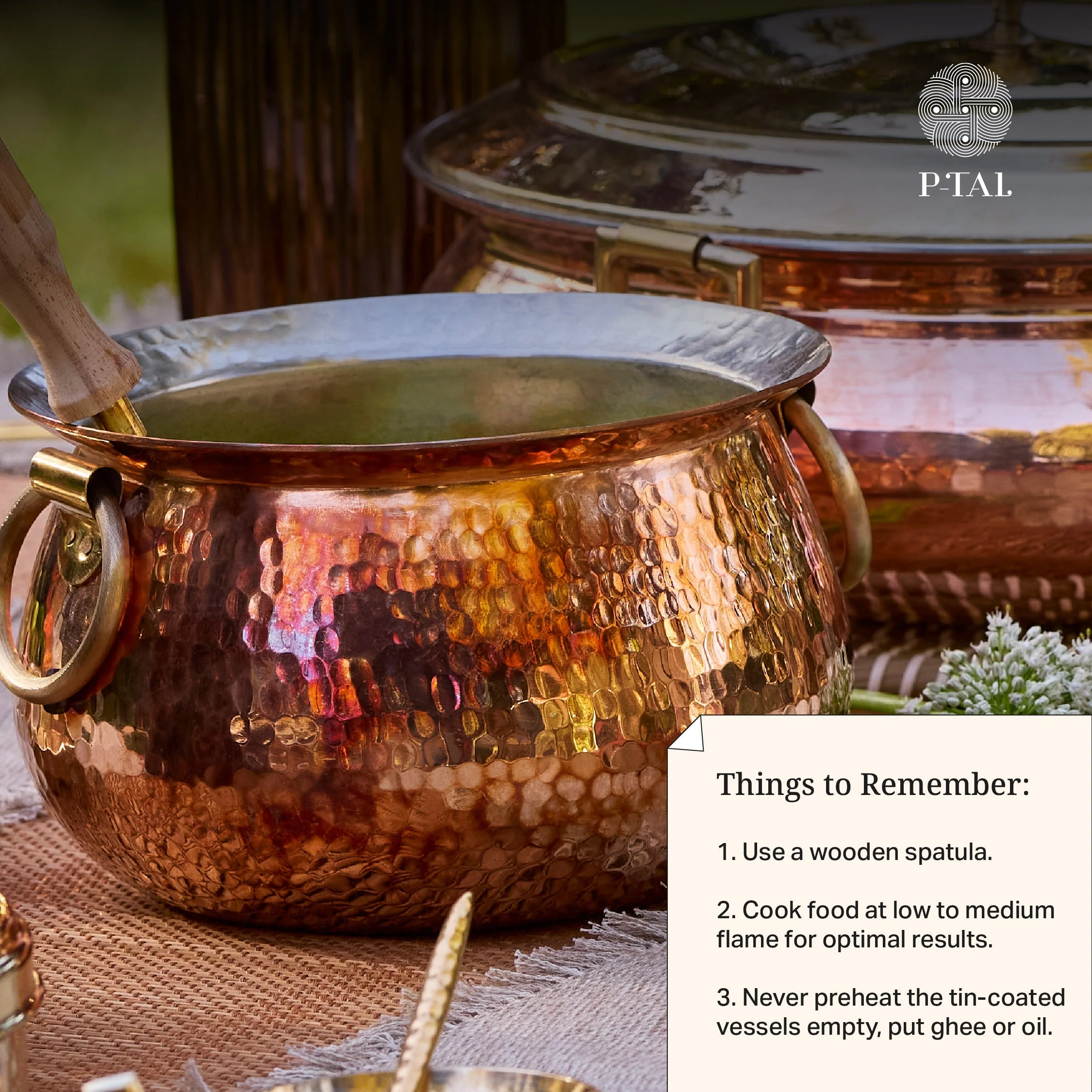 Copper Deep Bottom Cooking Pot - Stew Pot/Dutch Oven (Copper Madurai Handi) - Image 3