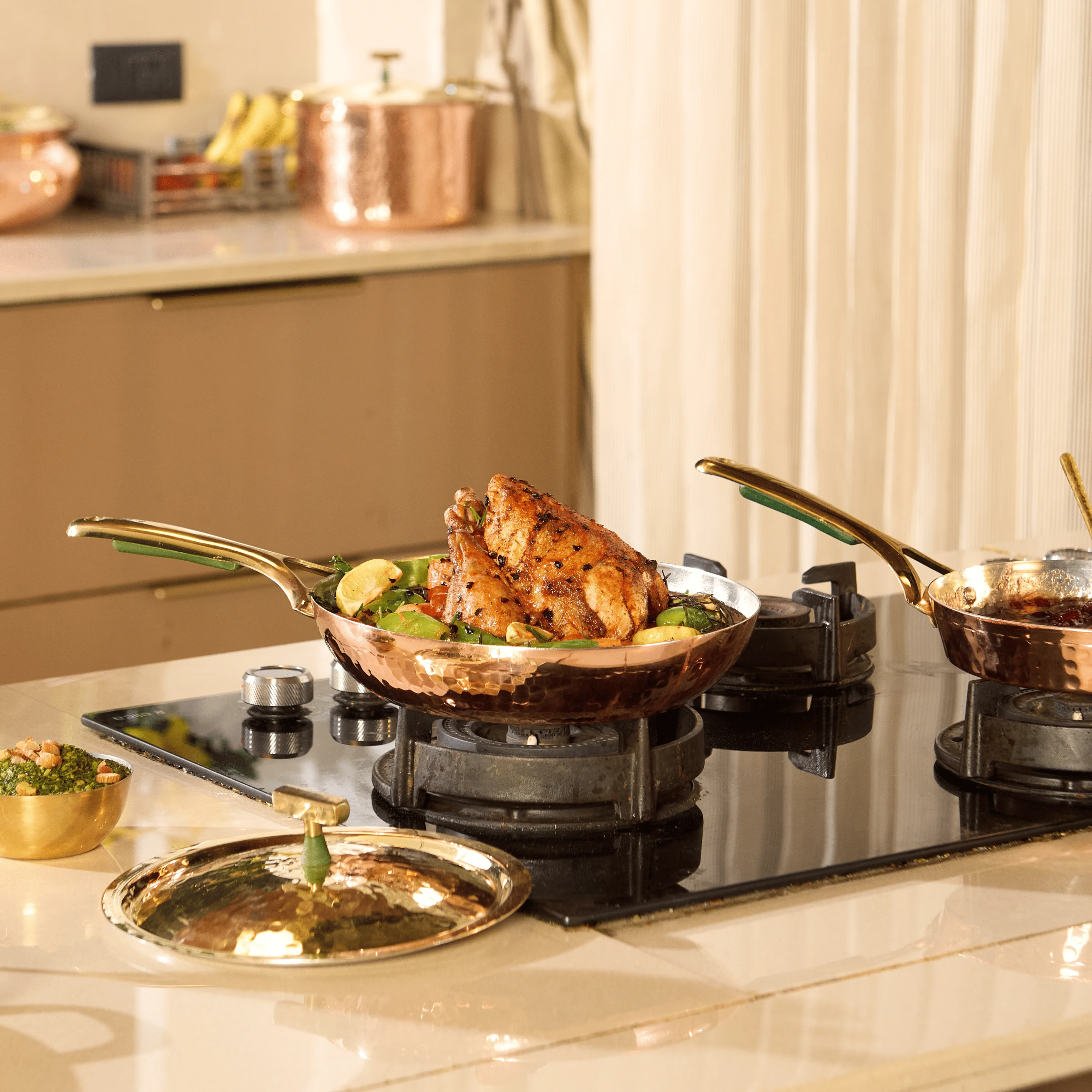 Copper Frying Pan (Frypan with Insulated Brass Handle - Saute Pan) - Image 10