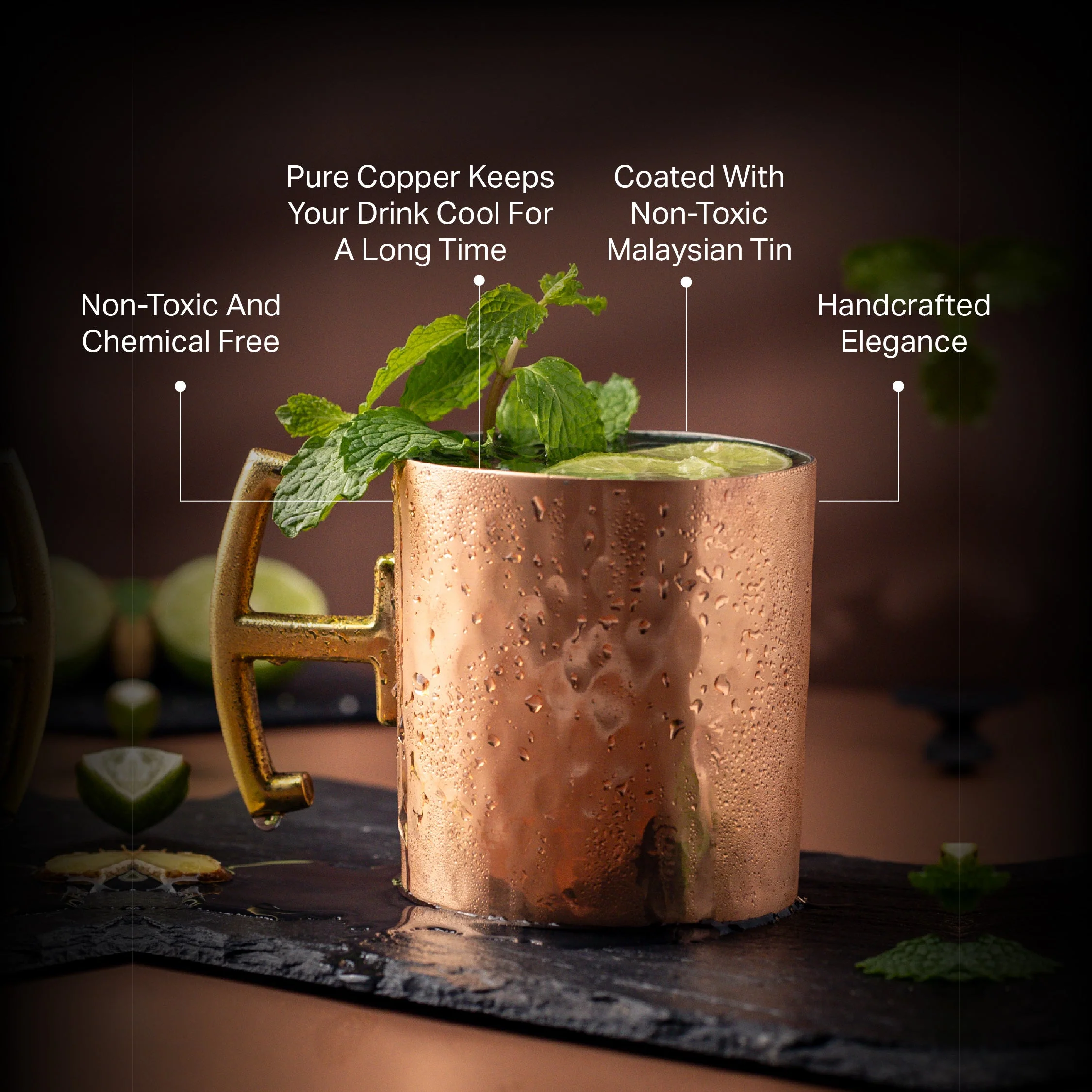Copper Moscow Mule Mugs (Set of 2 in gift box) - Image 3