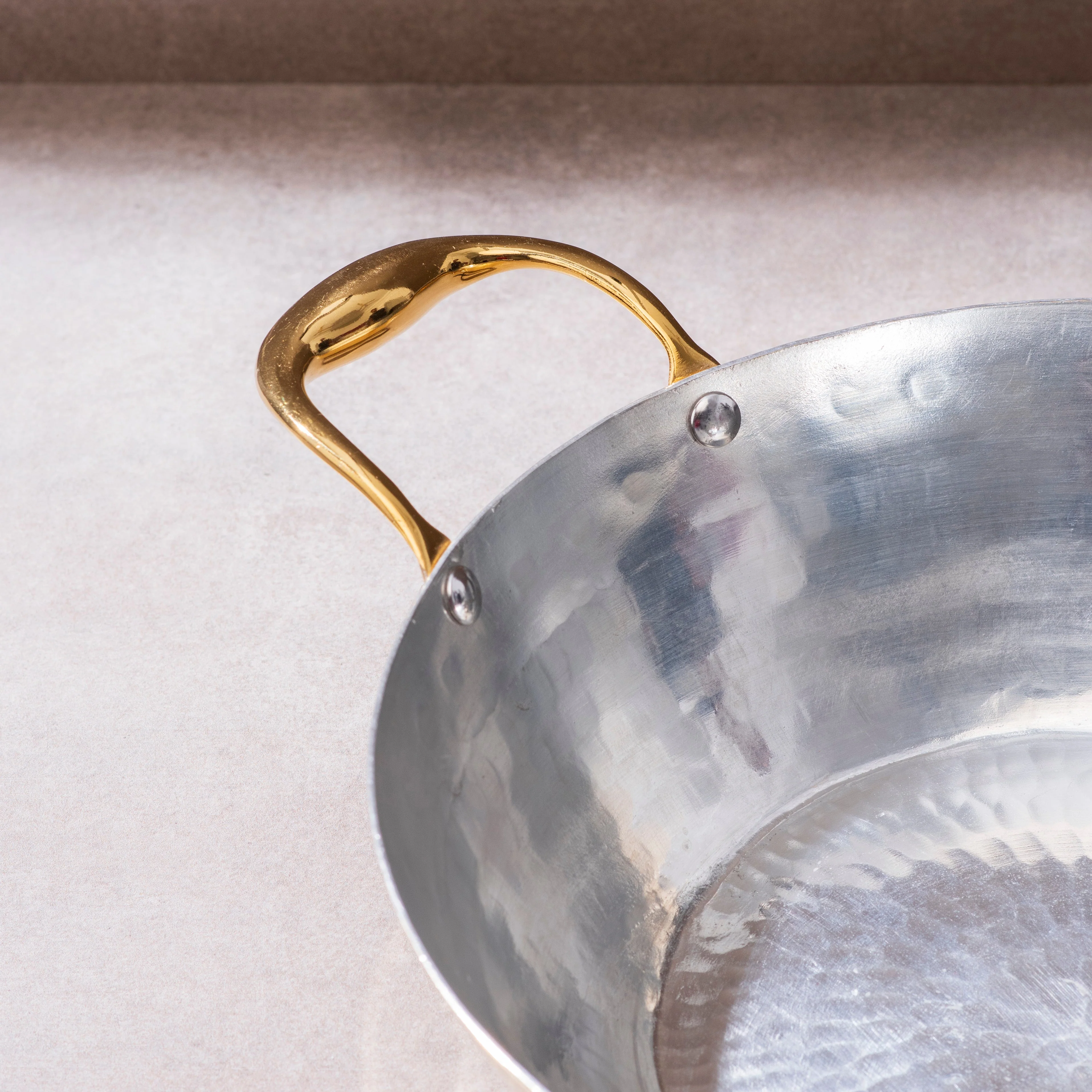 Brass Wok with Glass lid (Circular & Deep cooking/ serving Utensil) - Image 9