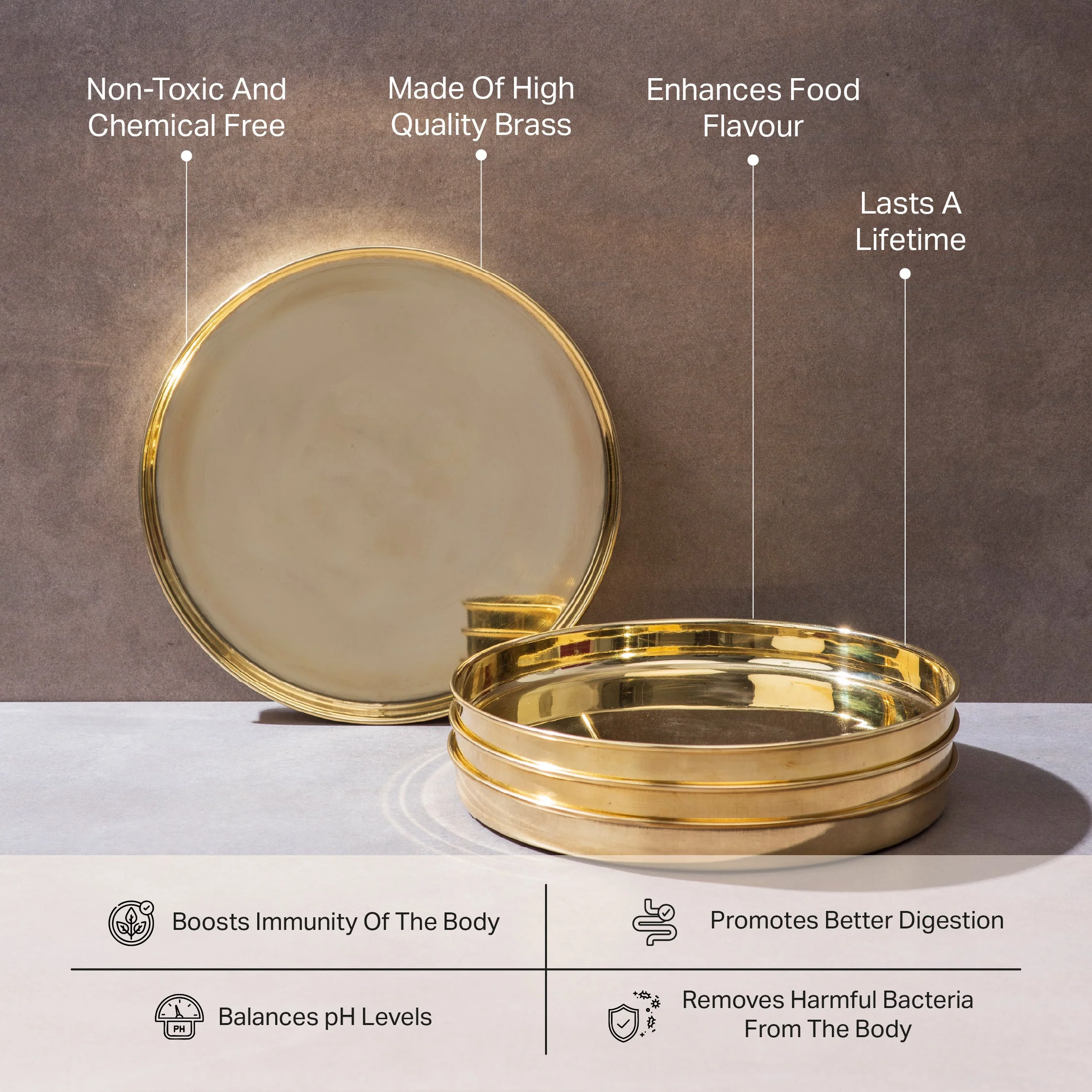 Brass Thaali - 12 inch Thali/Plate for Dining - Image 3